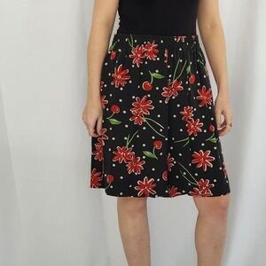 Vintage IB Diffusion Black Floral & Cherry Shorts
